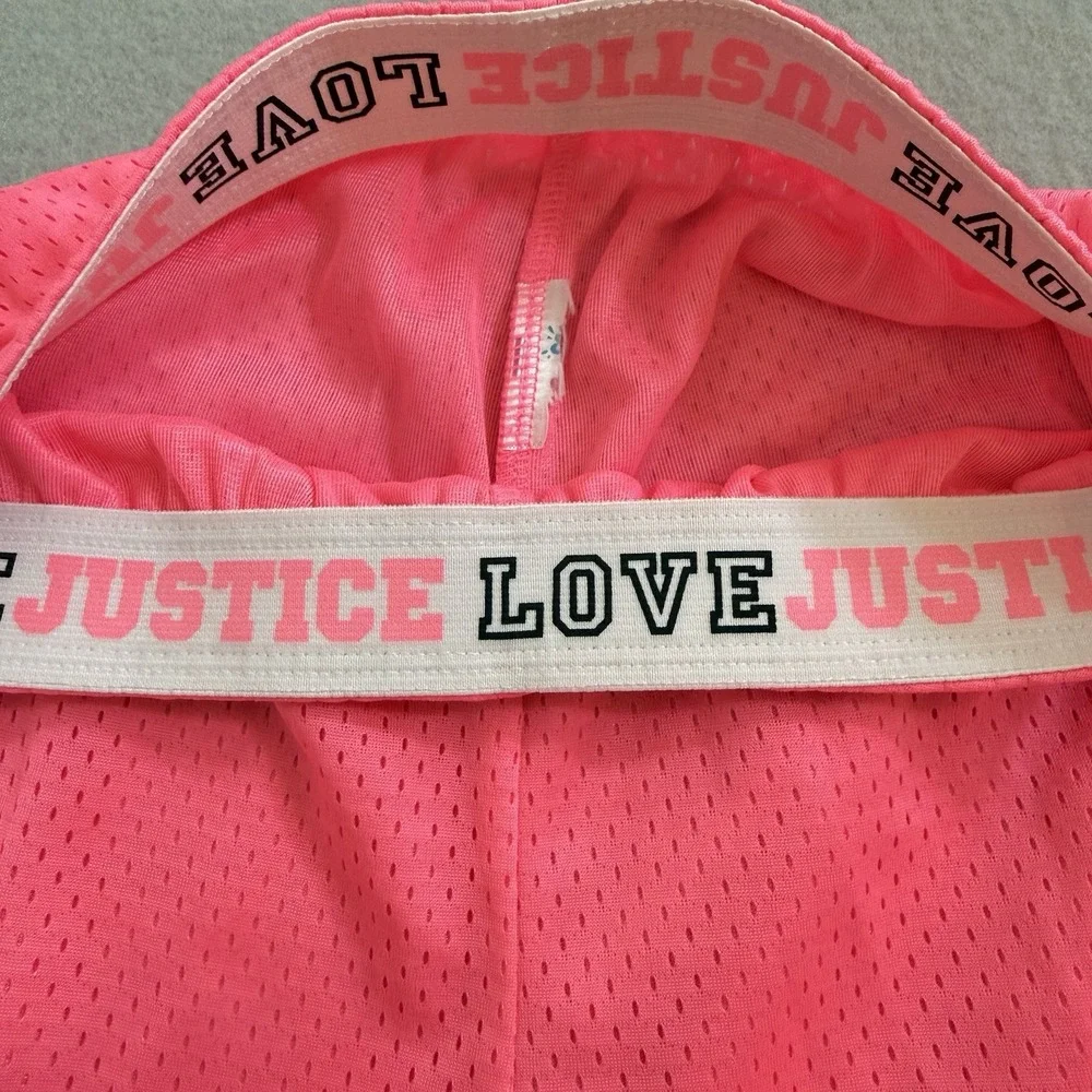 Justice Girls Shorts Size 10 Lot Of 2 Athletic Pink Black Foldover Tie Dye